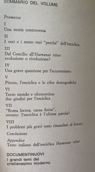 L'HUMANAE VITAE. INCHIESTA. IL PIÙ IMPORTANTE E DISCUSSO DOCUMENTO DEL …