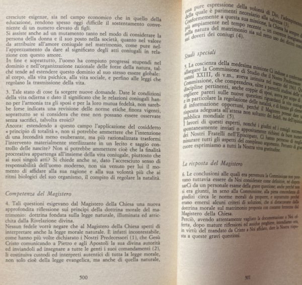 L'HUMANAE VITAE. INCHIESTA. IL PIÙ IMPORTANTE E DISCUSSO DOCUMENTO DEL …