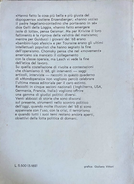 L'IMMAGINAZIONE SENZA POTERE. MITO E REALTÀ DEL'68