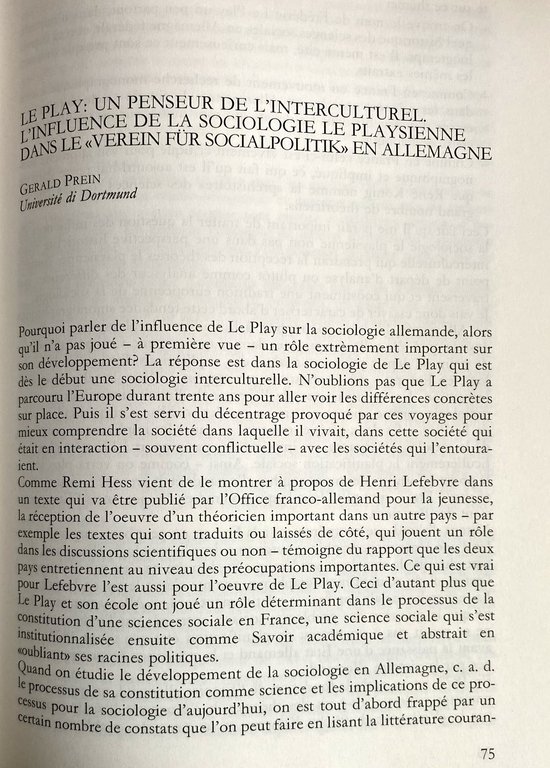 L'INFLUSSO DI FRÉDÉRIC LE PLAY E DELLA SUA SCUOLA SULLA …