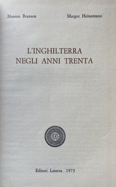 L'INGHILTERRA NEGLI ANNI TRENTA