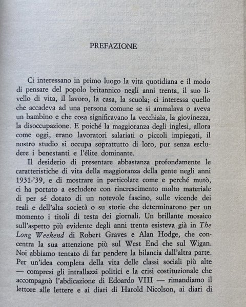 L'INGHILTERRA NEGLI ANNI TRENTA