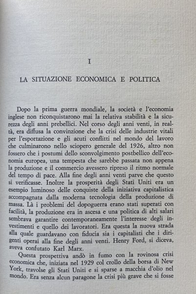 L'INGHILTERRA NEGLI ANNI TRENTA