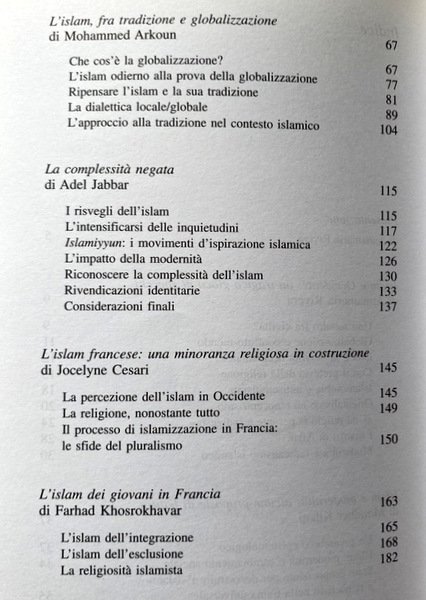 L'INQUIETUDINE DELL'ISLAM FRA TRADIZIONE, MODERNITÀ E GLOBALIZZAZIONE. A CURA DI …