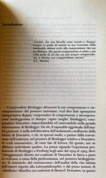 L'INTERPRETAZIONE HEIDEGGERIANA DI DESCARTES. ORIGINI E PROBLEMI