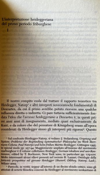 L'INTERPRETAZIONE HEIDEGGERIANA DI DESCARTES. ORIGINI E PROBLEMI