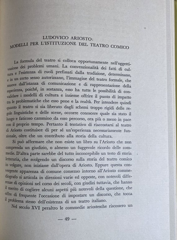 L'ISTITUZIONE DEL TEATRO COMICO NEL RINASCIMENTO