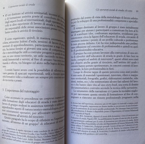 L'OPERATORE SOCIALE DI STRADA. PROFESSIONE E FORMAZIONE. A CURA DI …