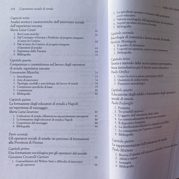 L'OPERATORE SOCIALE DI STRADA. PROFESSIONE E FORMAZIONE. A CURA DI …