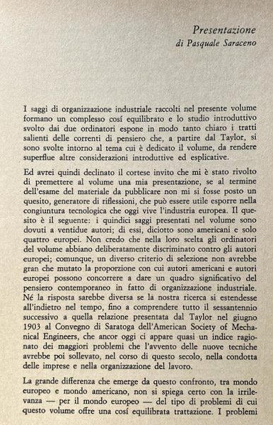 L'ORGANIZZAZIONE AZIENDALE. PROFILO CRITICO E TESTI FONDAMENTALI. A CURA DI …