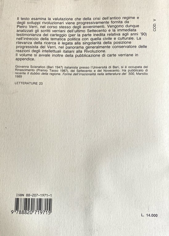 L'ULTIMO VERRI. DALL'ANTICO REGIME ALLA RIVOLUZIONE: CON L'AGGIUNTA DI MEMORIE … | Immagine Gallery 4