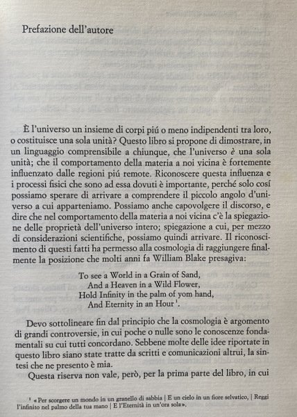 L'UNITÀ DELL'UNIVERSO