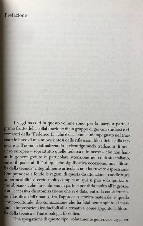 L'UOMO E LE MACCHINE. PER UN'ANTROPOLOGIA DELLA TECNICA. A CURA …