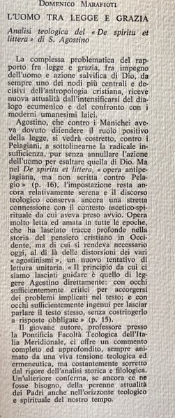 L'UOMO TRA LEGGE E GRAZIA. ANALISI TEOLOGICA DEL DE SPIRITU …