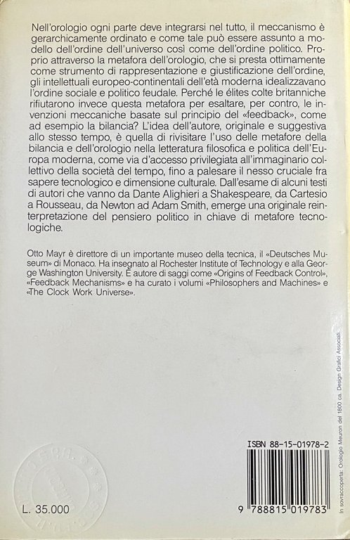 LA BILANCIA E L'OROLOGIO. LIBERTÀ E AUTORITÀ NEL PENSIERO POLITICO …