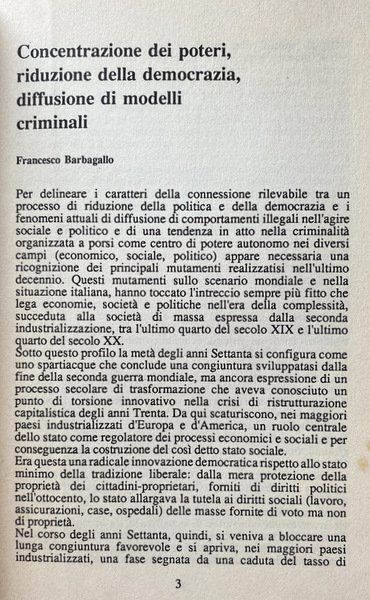 LA CAMORRA IMPRENDITRICE. ANALISI, LEGISLAZIONE E PROPOSTE PER COMBATTERLA