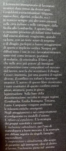 LA CITTADELLA ASSEDIATA. IMMIGRAZIONE E CONFLITTI ETNICI IN ITALIA