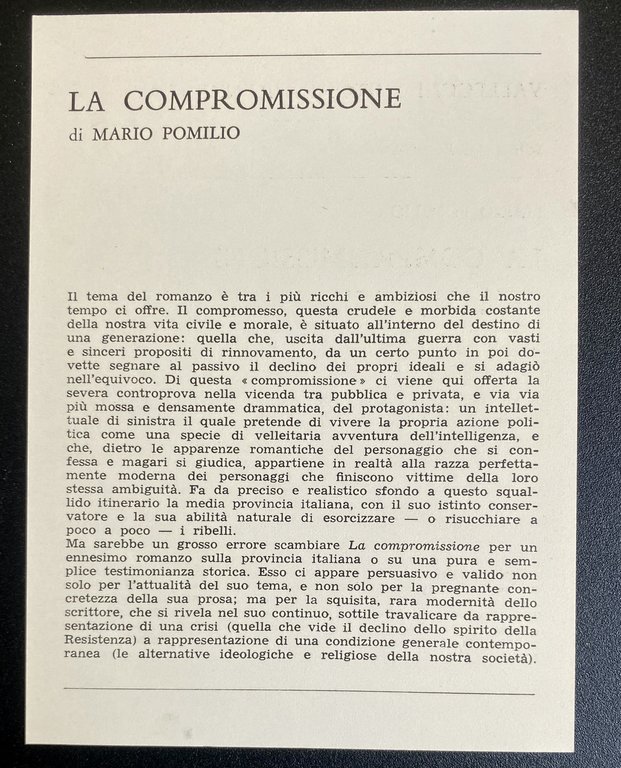 LA COMPROMISSIONE
