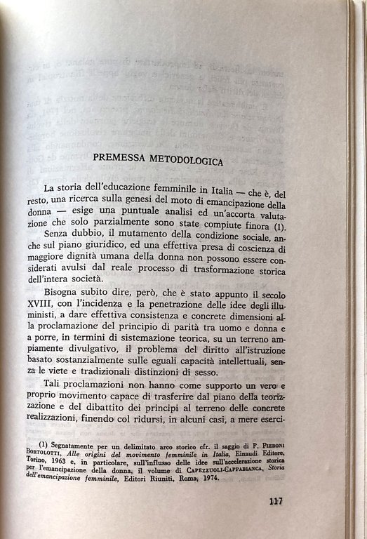 LA CONDIZIONE FEMMINILE IN PROSPETTIVA STORICO-PEDAGOGICA (CON ANTOLOGIA DI TESTI …