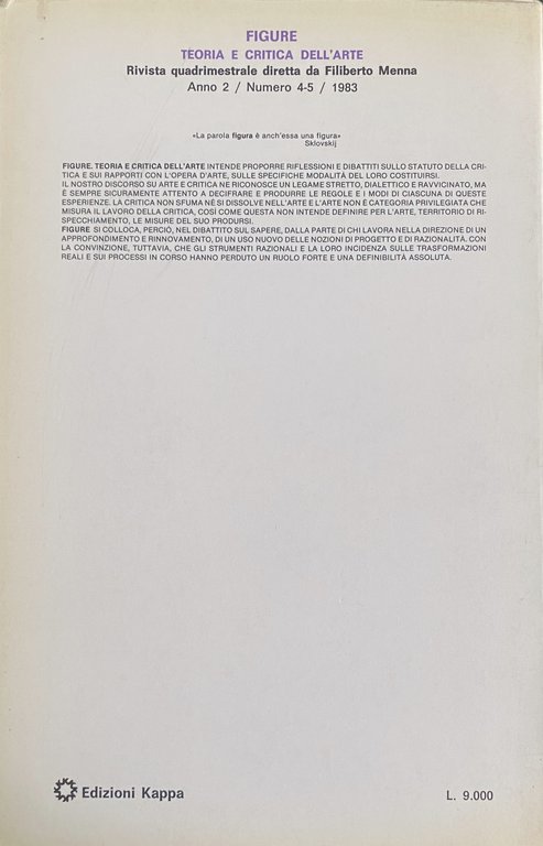 LA CORNICE. IL MOSTRO QUOTIDIANO. FIGURE TEORIA E CRITICA DELL'ARTE …