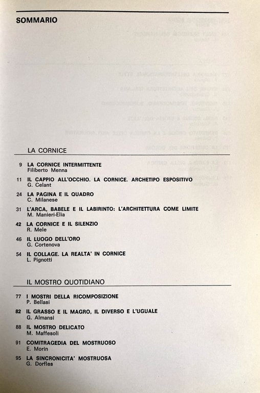 LA CORNICE. IL MOSTRO QUOTIDIANO. FIGURE TEORIA E CRITICA DELL'ARTE …