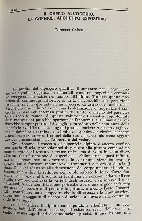 LA CORNICE. IL MOSTRO QUOTIDIANO. FIGURE TEORIA E CRITICA DELL'ARTE …