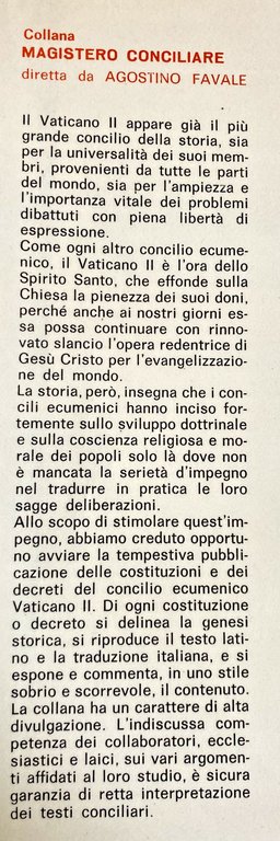 LA COSTITUZIONE DOGMATICA SULLA CHIESA. INTRODUZIONE STORICO-DOTTRINALE TESTO LATINO E …