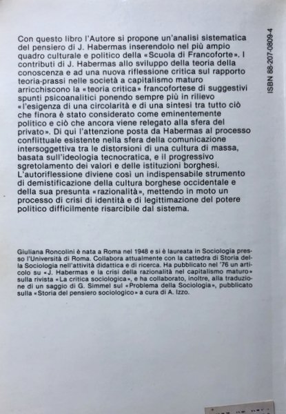 LA CRISI DELLA LEGITTIMITÀ BORGHESE. CAPITALISMO E RAZIONALITÀ NEL PENSIERO …