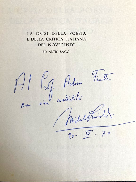 LA CRISI DELLA POESIA E DELLA CRITICA ITALIANA DEL NOVECENTO …