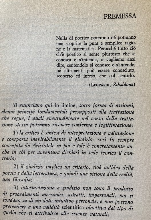 LA CRITICA LETTERARIA DEL NOVECENTO: ORIENTAMENTI E PROBLEMI