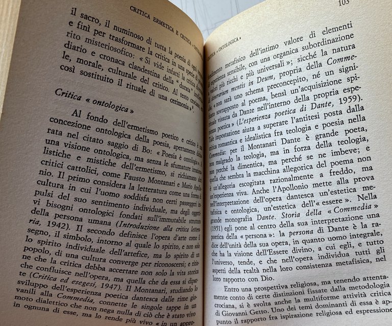 LA CRITICA LETTERARIA DEL NOVECENTO: ORIENTAMENTI E PROBLEMI