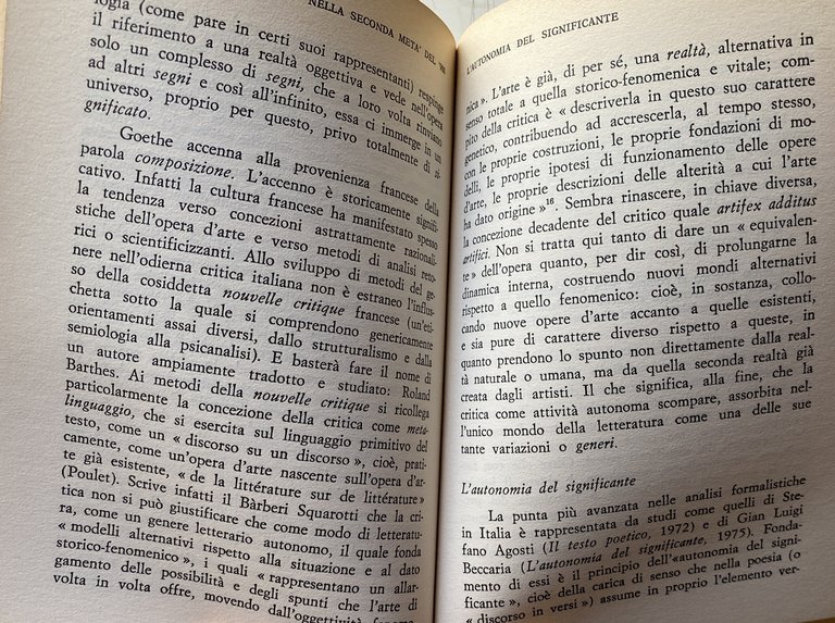 LA CRITICA LETTERARIA DEL NOVECENTO: ORIENTAMENTI E PROBLEMI