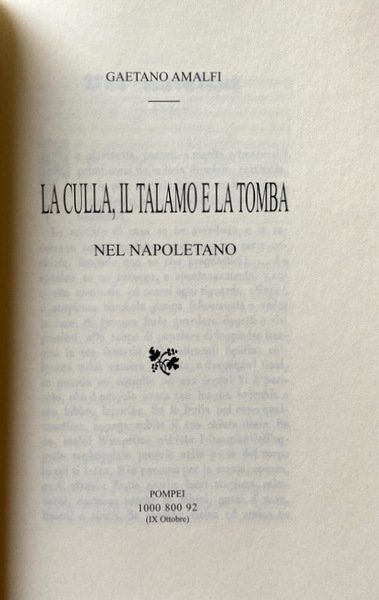 LA CULLA, IL TALAMO E LA TOMBA NEL NAPOLETANO.