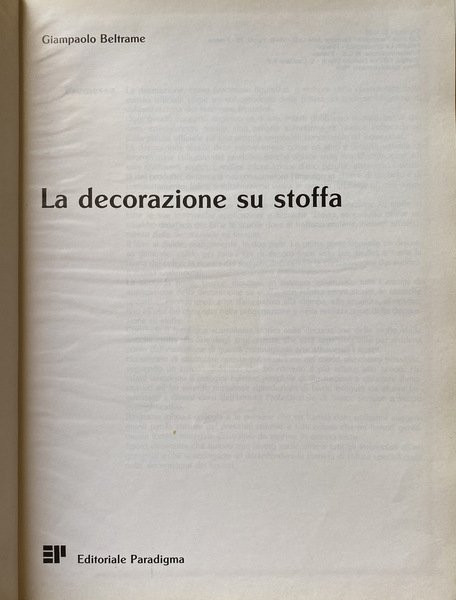 LA DECORAZIONE SU STOFFA