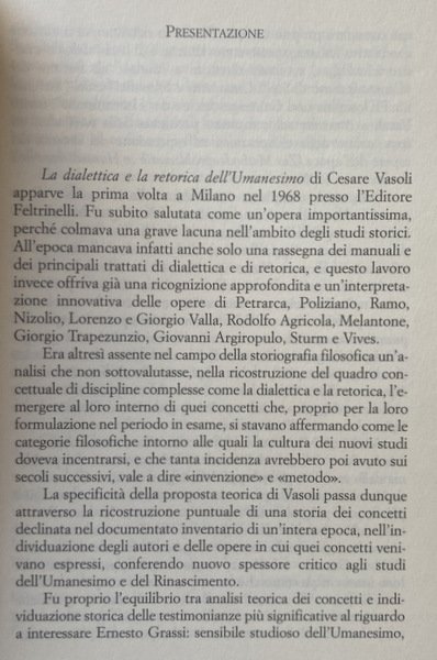 LA DIALETTICA E LA RETORICA DELL'UMANESIMO. «INVENZIONE» E «METODO» NELLA …