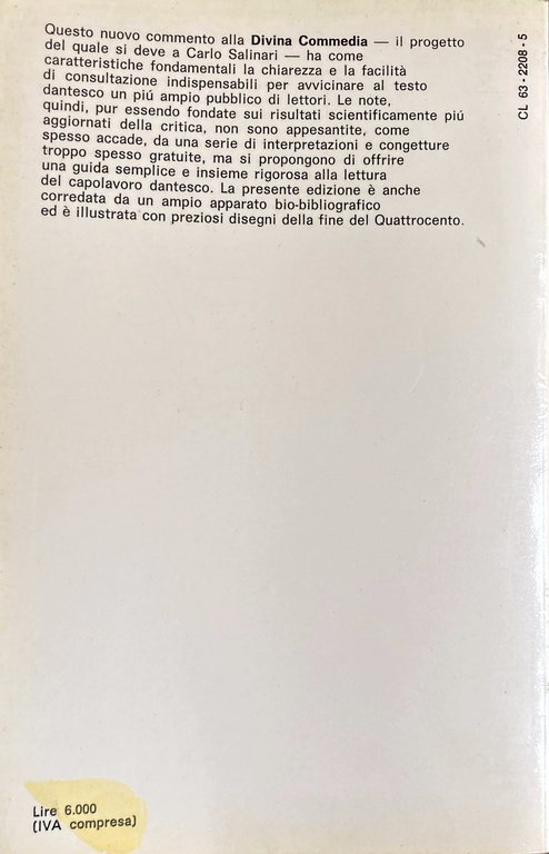 LA DIVINA COMMEDIA: PARADISO. A CURA DI CARLO SALINARI SERGIO …