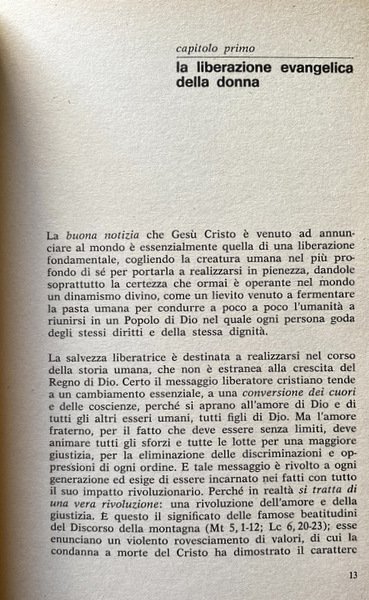 LA DONNA. ANTIFEMMINISMO E CRISTIANESIMO