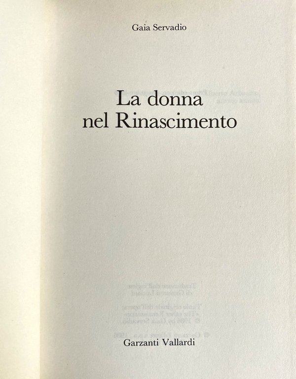 LA DONNA NEL RINASCIMENTO