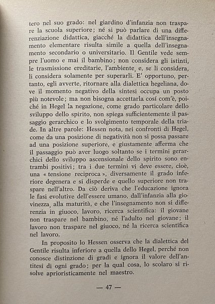 LA FILOSOFIA DELL'EDUCAZIONE DI SERGIO HESSEN