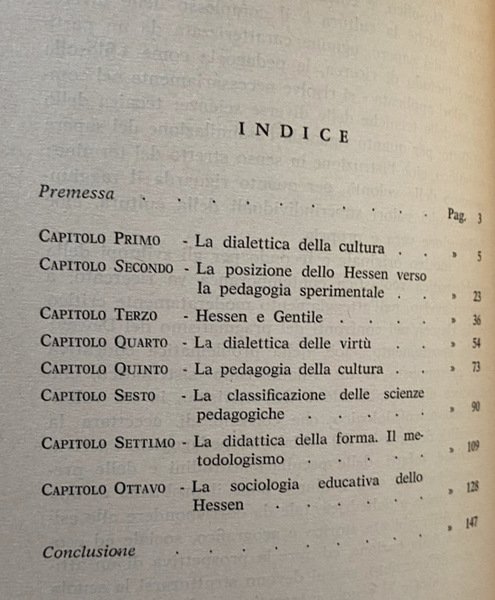 LA FILOSOFIA DELL'EDUCAZIONE DI SERGIO HESSEN