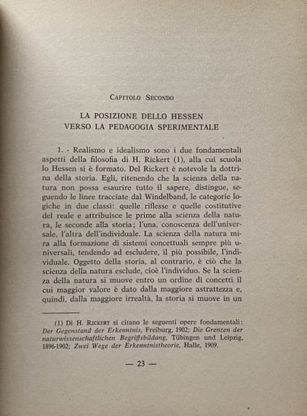 LA FILOSOFIA DELL'EDUCAZIONE DI SERGIO HESSEN