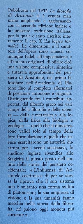 LA FILOSOFIA DI ARISTOTELE