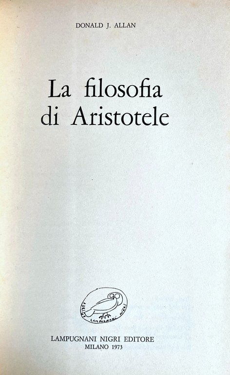 LA FILOSOFIA DI ARISTOTELE