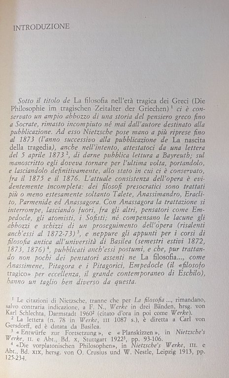 LA FILOSOFIA NELL'ETÀ TRAGICA DEI GRECI. A CURA DI FERRUCCIO …