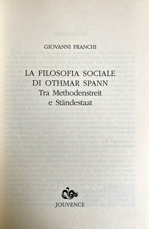LA FILOSOFIA SOCIALE DI OTHMAR SPANN: TRA METHODENSTREIT E STÄNDESTAAT | Immagine Gallery 5
