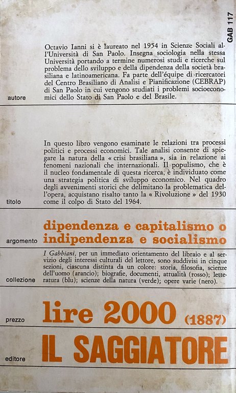 LA FINE DEL POPULISMO IN BRASILE