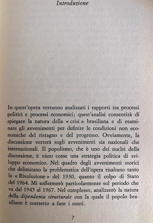 LA FINE DEL POPULISMO IN BRASILE