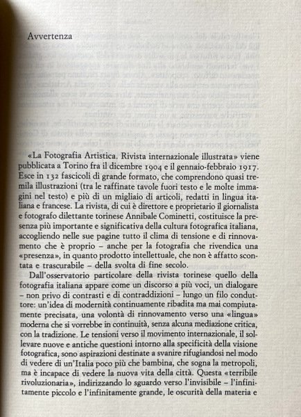 LA FOTOGRAFIA ARTISTICA 1904-1917: VISIONE ITALIANA E MODERNITÀ