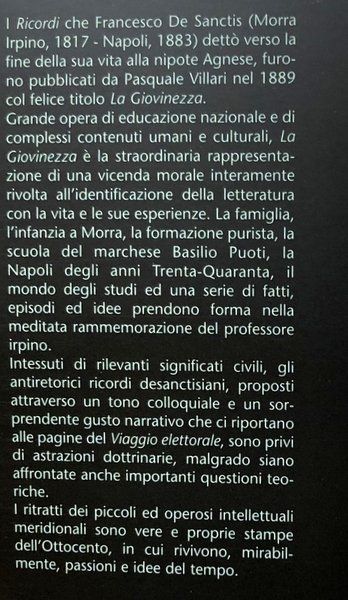 LA GIOVINEZZA. RICORDI. A CURA DI DANTE DELLA TERRA