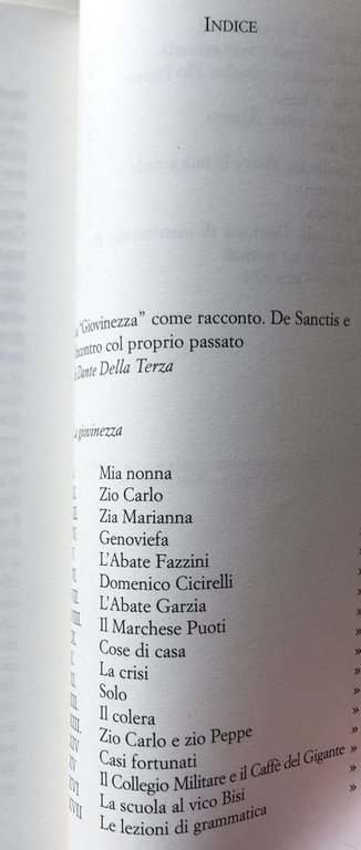 LA GIOVINEZZA. RICORDI. A CURA DI DANTE DELLA TERRA